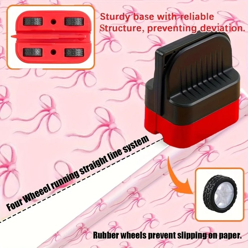Cylindrical Wrapping Paper Cutter Safe Gift Wrap Paper Cutting Tool 3