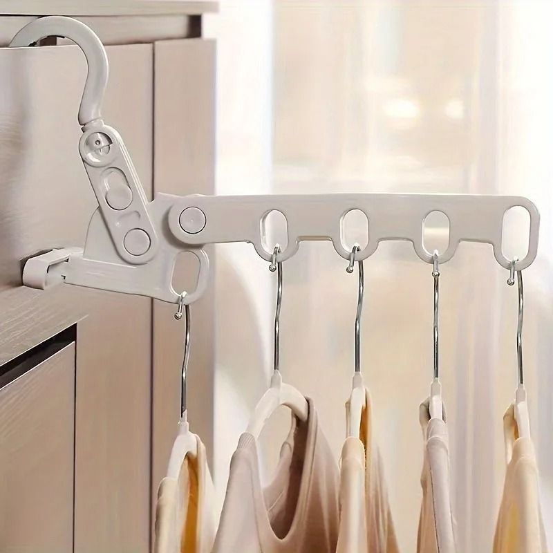 Foldable Clothes Drying Rack Multi Hole Travel Clothes Hanger 4