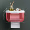 Wall Mounted Toilet Paper Holder With Storage Adhesive Tissue Dispenser 5