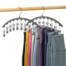 metal pants hanger with clips curved leggings organizer closet space saver