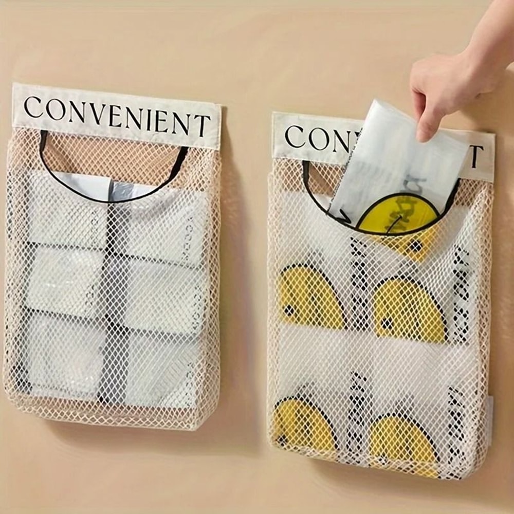 Wall Mounted Storage Bag Large Capacity Kitchen Garbage Bag Organizer 0