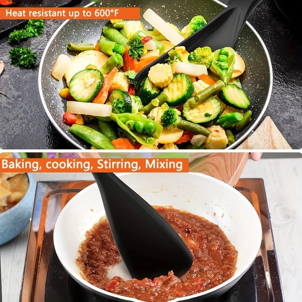 Multifunction Wooden Handle Cooking Spoon Nonstick Safe Serving Utensil 5