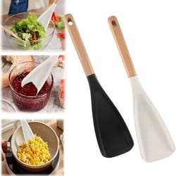 multifunction wooden handle cooking spoon nonstick safe serving utensil