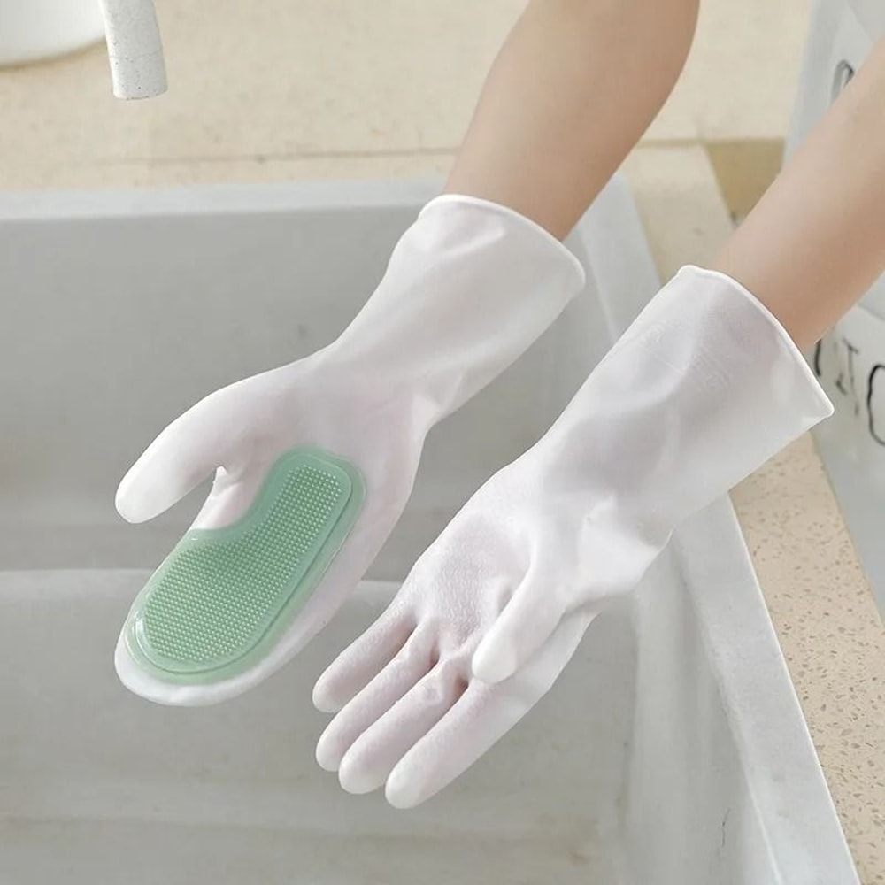 Waterproof Dishwashing Gloves Rubber Latex Household Cleaning Gloves 6