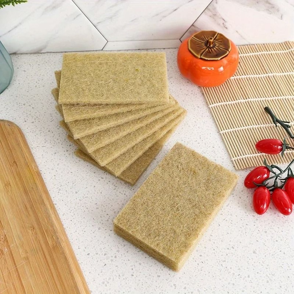 Coconut Fiber Scouring Pads Reusable Eco Friendly Kitchen Scrubbers 5 Pack 4