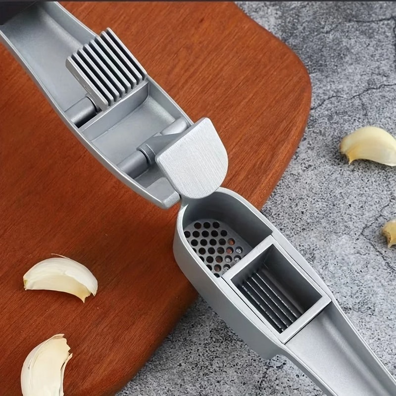 2 In 1 Garlic Press And Slicer Manual Garlic Ginger Mincer Tool 4