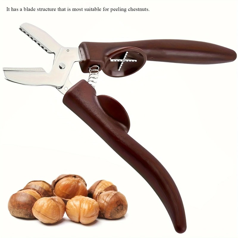 Stainless Steel Chestnut Opener Easy Grip Nutcracker Tool 3