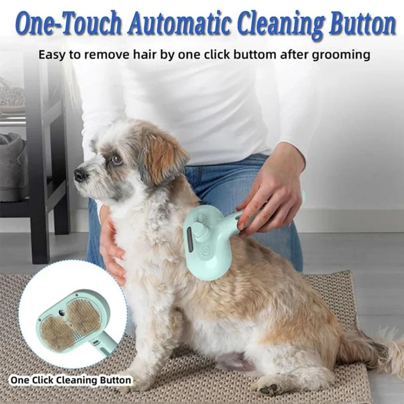 Steam Spray Dog Grooming Brush With Gentle Massage And De Shedding Care 6