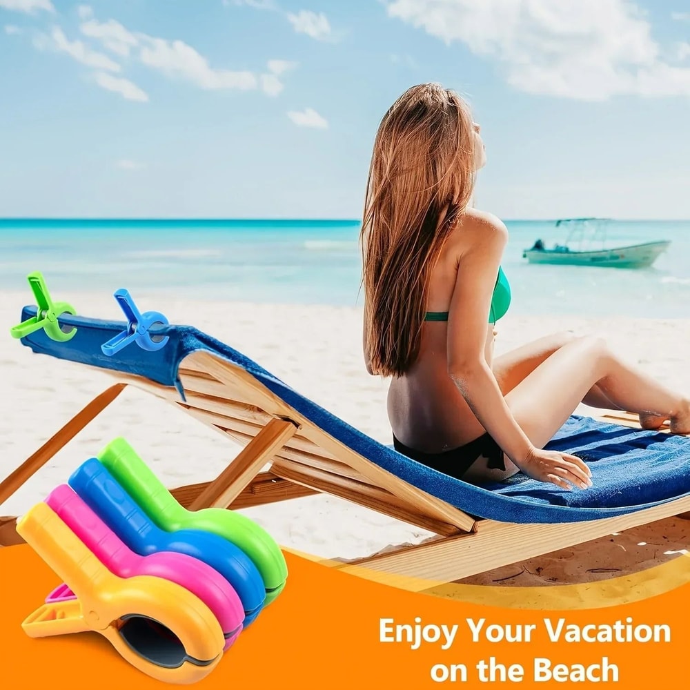 Heavy Duty Beach Towel Clips For Chairs And Loungers Secure Towel Holder Clips 5