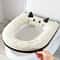 Cute Cat Toilet Seat Cover Soft Zipper Design Universal Fit 0