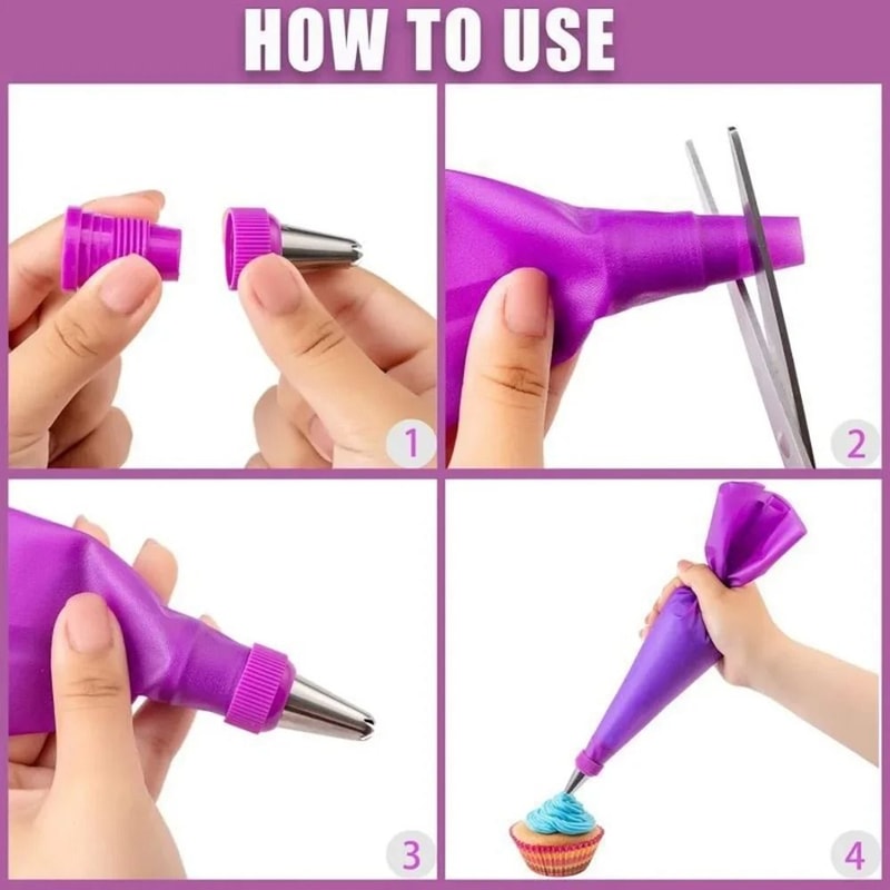 40 Piece Silicone Piping Bags And Tips Cake Decorating Kit Reusable Pastry Tools 0