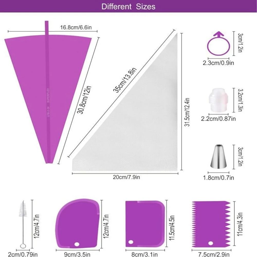 40 Piece Silicone Piping Bags And Tips Cake Decorating Kit Reusable Pastry Tools 4