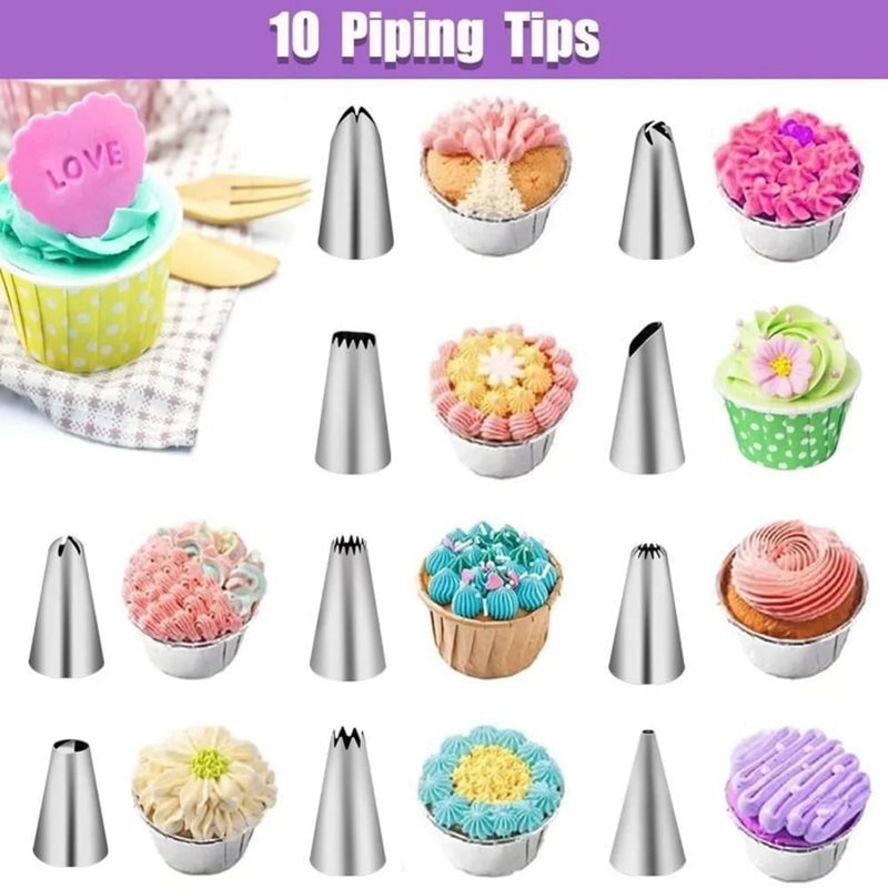 40 Piece Silicone Piping Bags And Tips Cake Decorating Kit Reusable Pastry Tools 5