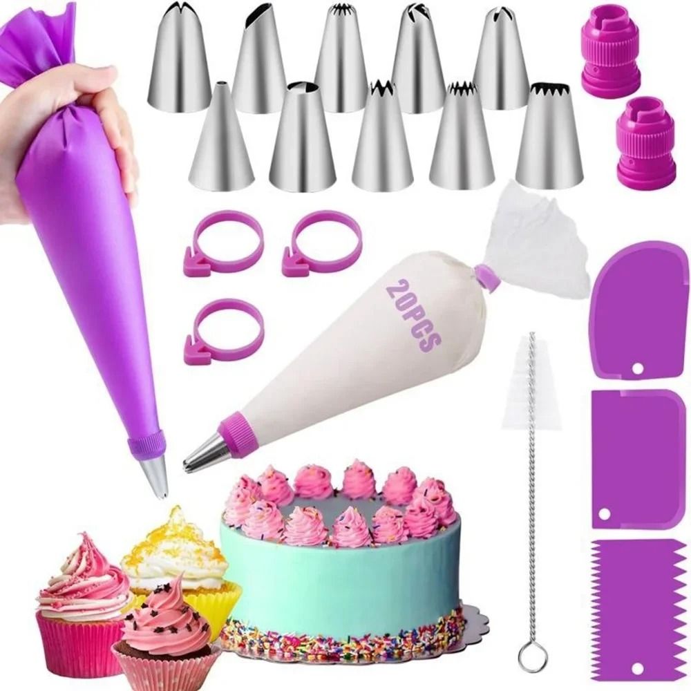 40 Piece Silicone Piping Bags And Tips Cake Decorating Kit Reusable Pastry Tools 2