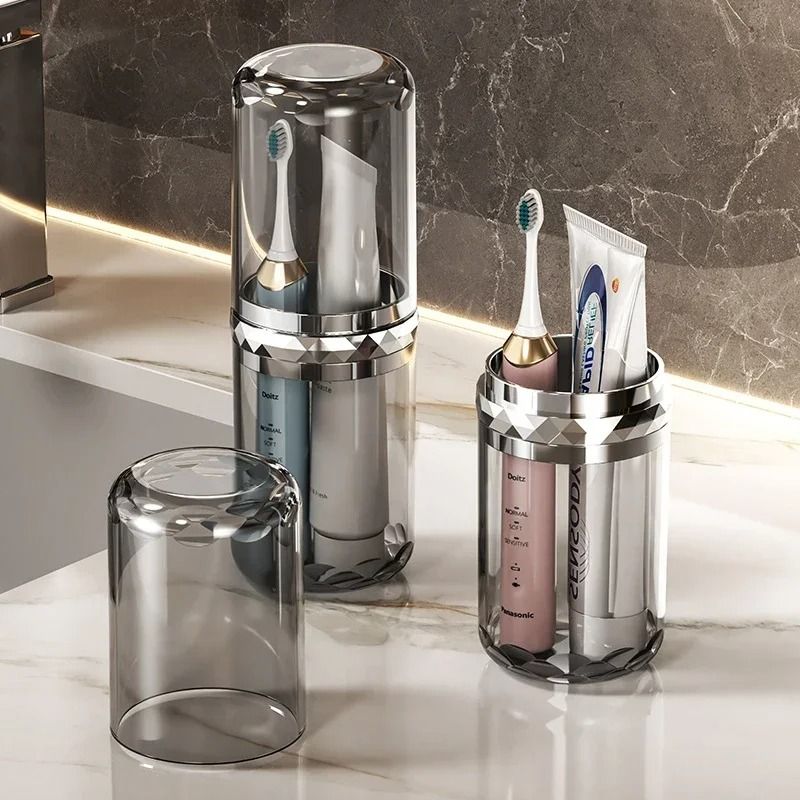 Portable Toothbrush Holder Travel Bathroom Organizer With Storage Cup 6
