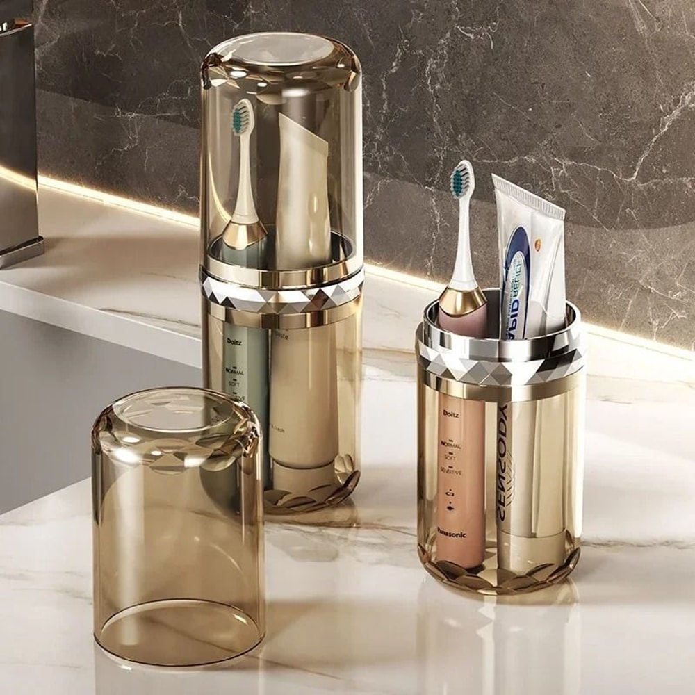 Portable Toothbrush Holder Travel Bathroom Organizer With Storage Cup 7