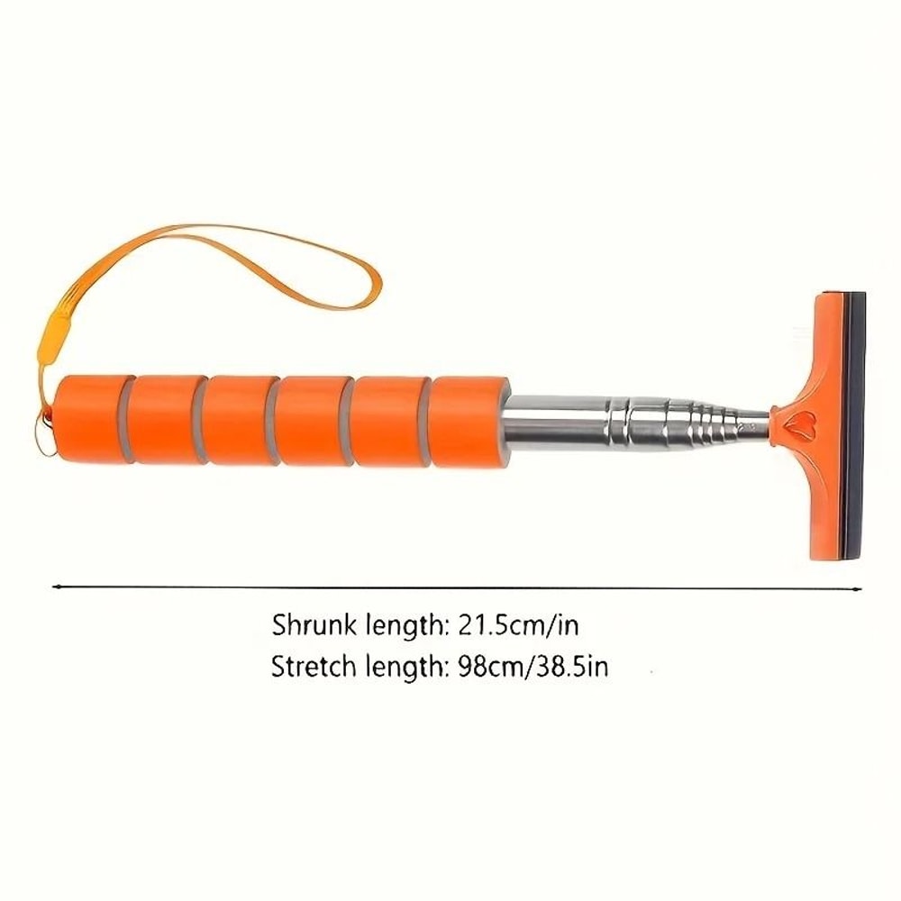 Retractable Windshield Wiper Scraper With Extendable Handle Rearview Mirror Cleaner 3