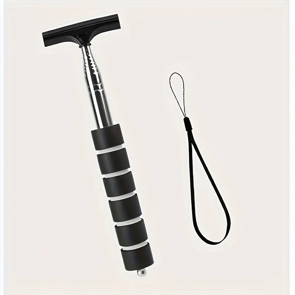 Retractable Windshield Wiper Scraper With Extendable Handle Rearview Mirror Cleaner 1