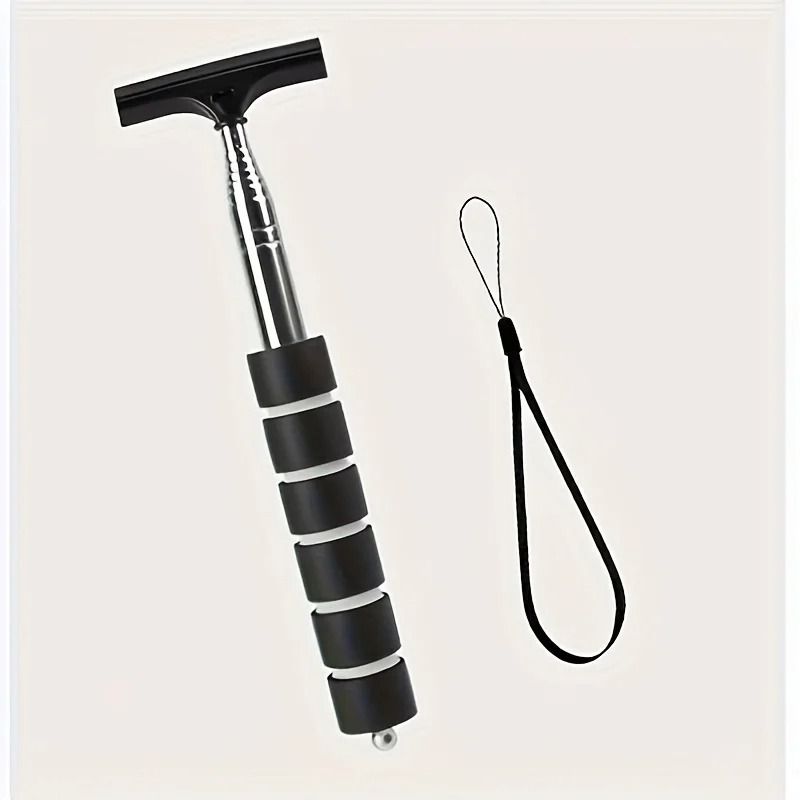 Retractable Windshield Wiper Scraper With Extendable Handle Rearview Mirror Cleaner 1