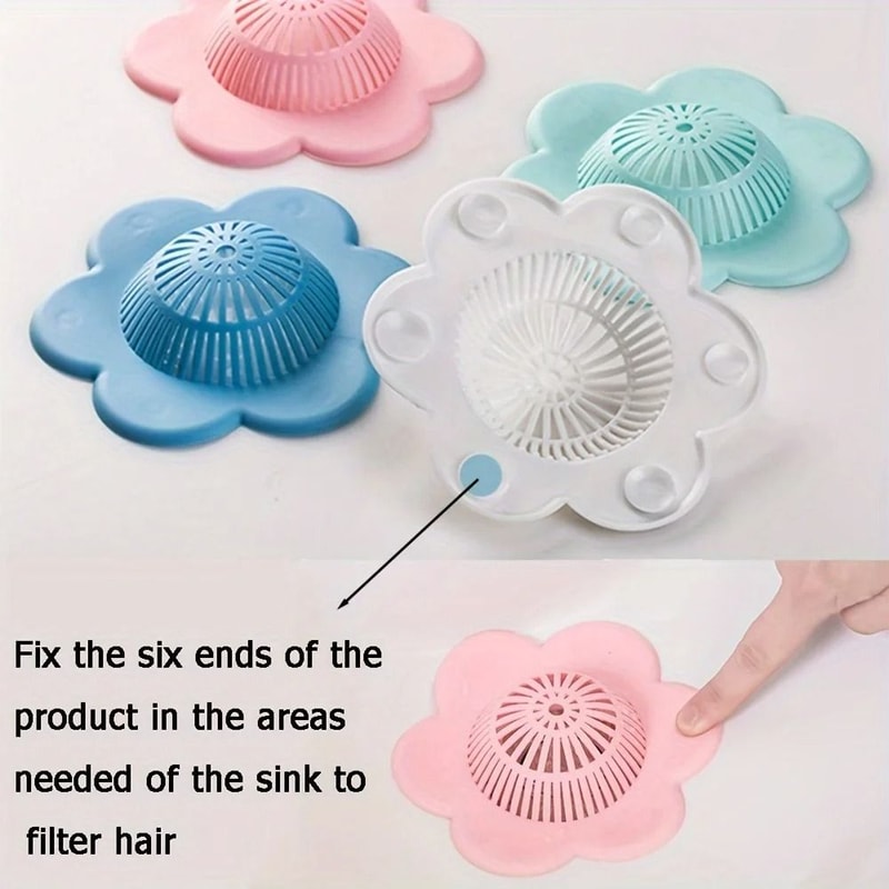 Silicone Hair Catcher Drain Cover Shower And Bathtub Hair Stopper 4