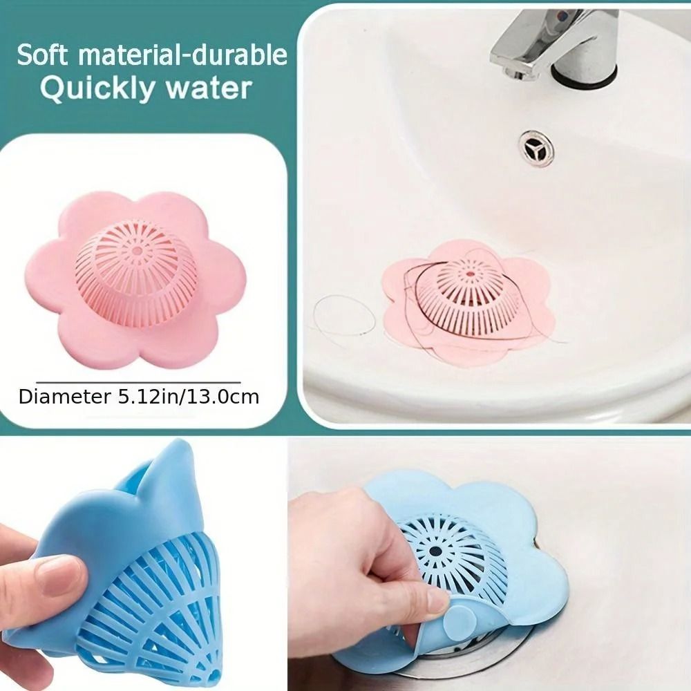 Silicone Hair Catcher Drain Cover Shower And Bathtub Hair Stopper 5