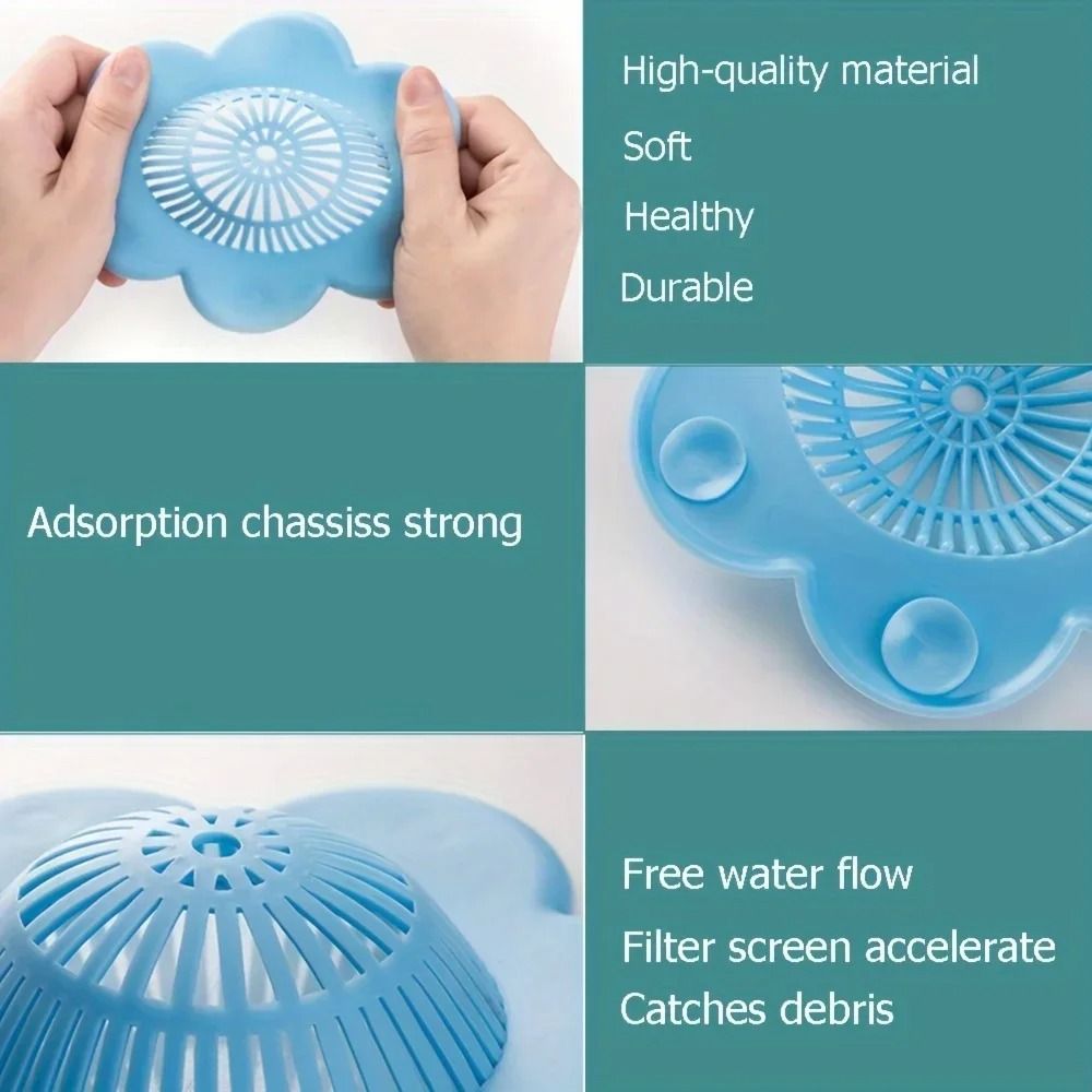 Silicone Hair Catcher Drain Cover Shower And Bathtub Hair Stopper 6