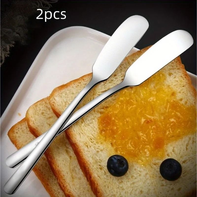 2 PCS Stainless Steel Butter Knife And Cheese Spreader Set Multifunctional Butter Shovel 0