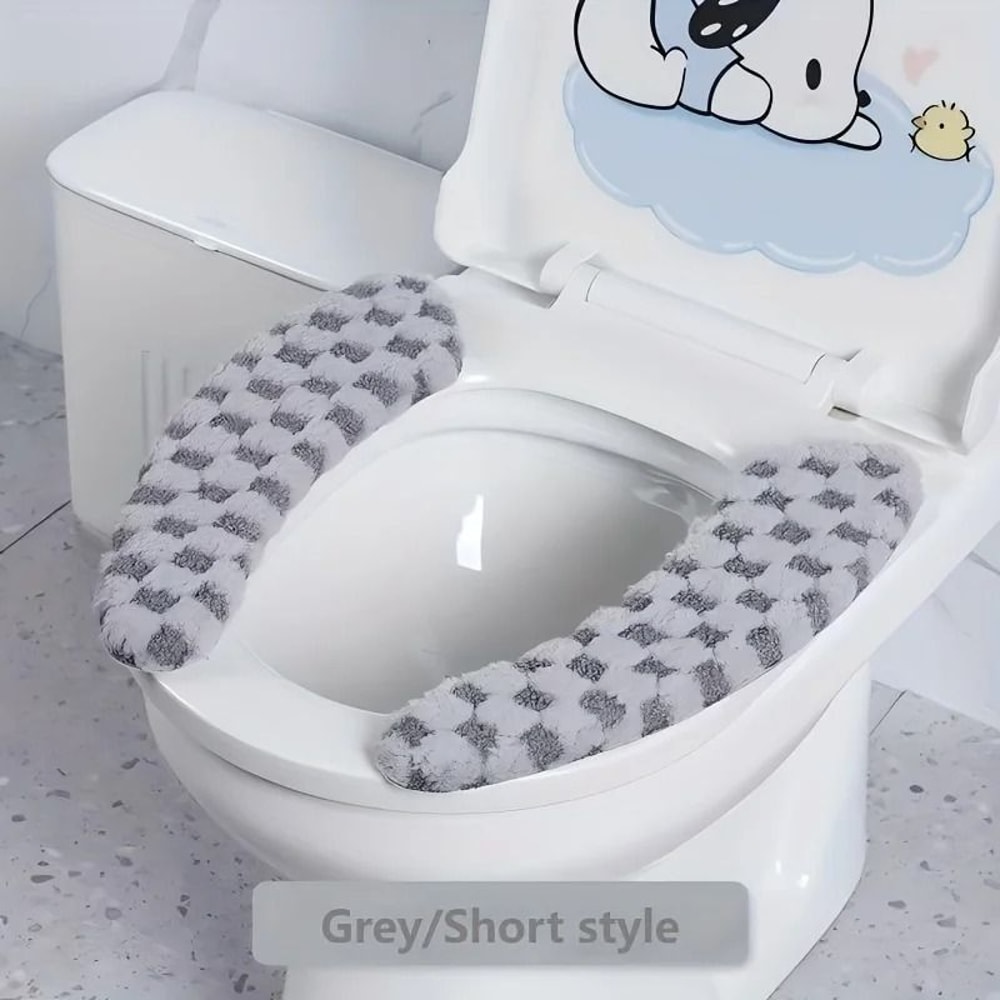 Soft Plush Toilet Seat Cushion Washable Non Slip Toilet Seat Cover 2