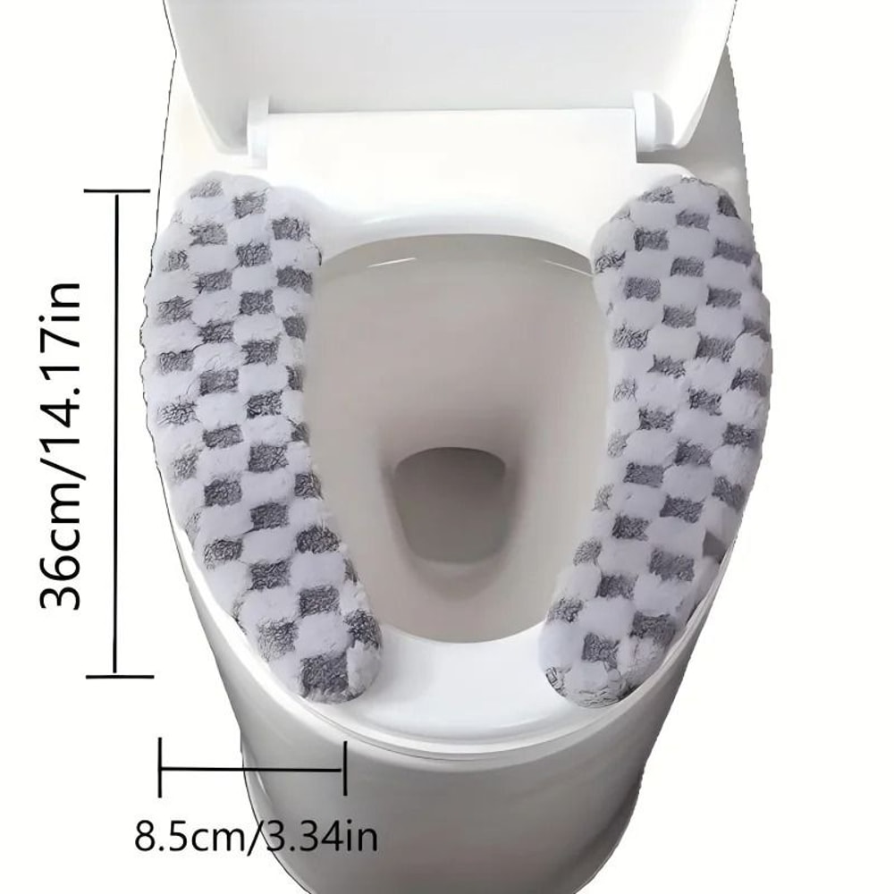 Soft Plush Toilet Seat Cushion Washable Non Slip Toilet Seat Cover 6