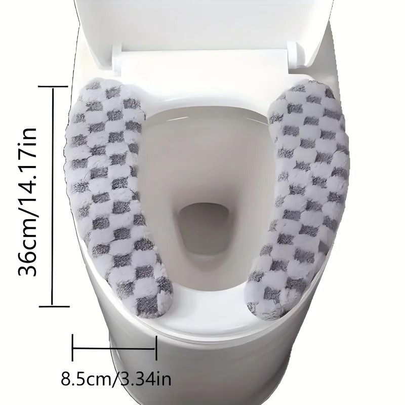 Soft Plush Toilet Seat Cushion Washable Non Slip Toilet Seat Cover 6