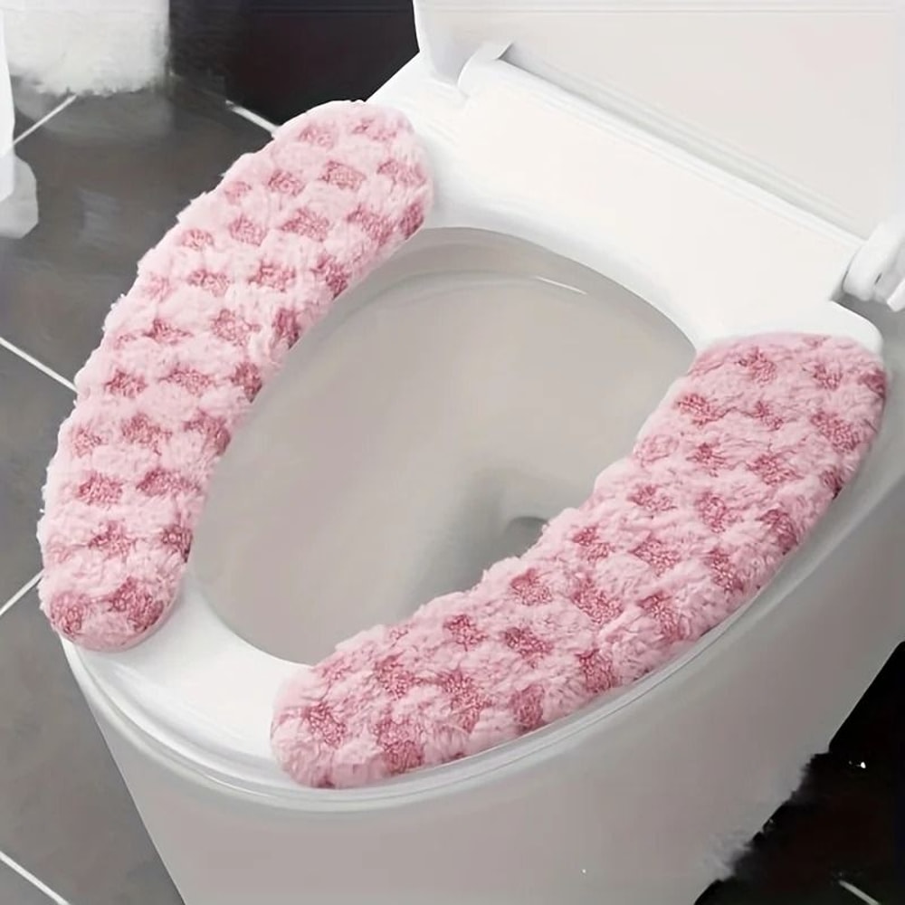 Soft Plush Toilet Seat Cushion Washable Non Slip Toilet Seat Cover 4