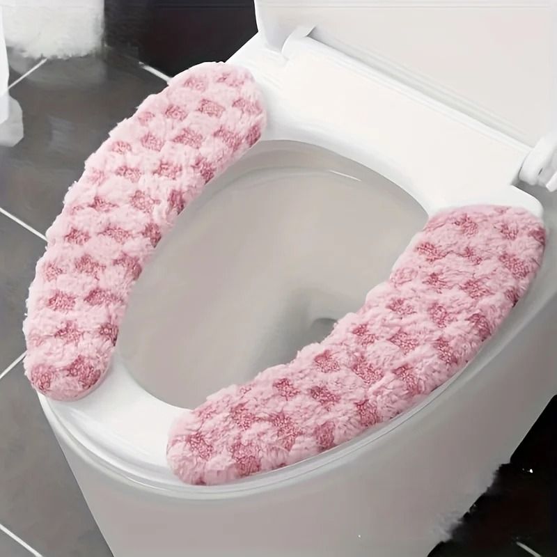 Soft Plush Toilet Seat Cushion Washable Non Slip Toilet Seat Cover 4