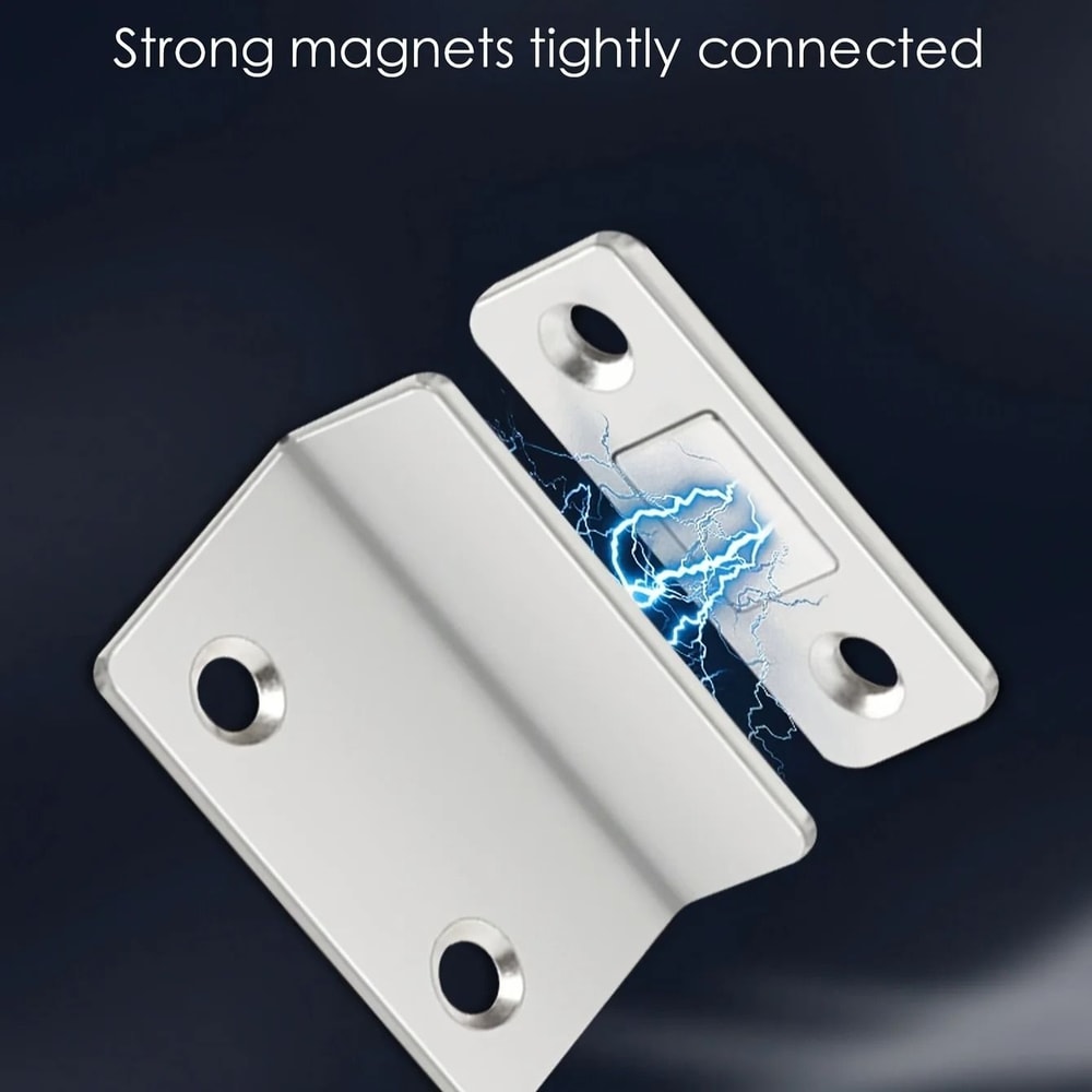 1 Pair Magnetic Door Catch Latch Drill Free Invisible Cabinet Door Holder Set 3