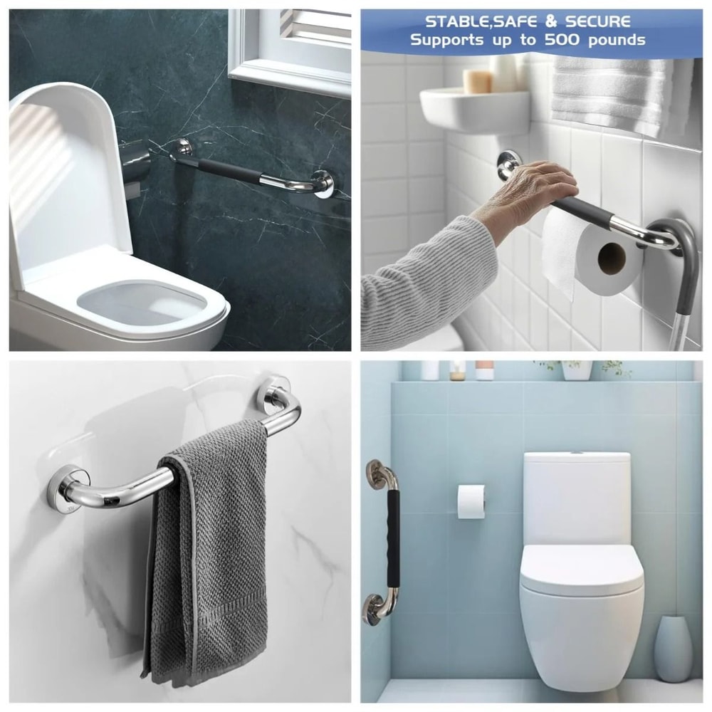 Stainless Steel Bathroom Grab Bar Non Slip Shower Safety Handle Set 3