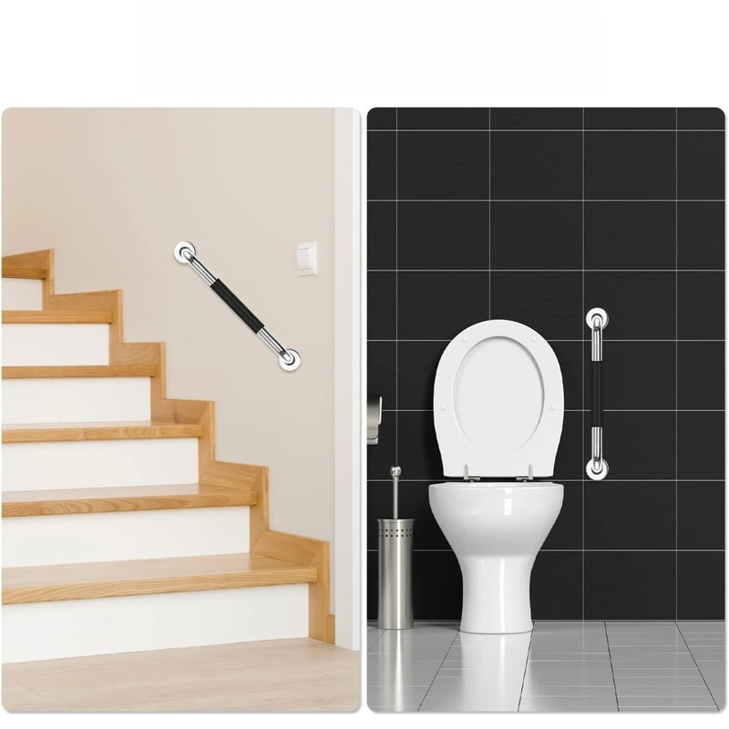 Stainless Steel Bathroom Grab Bar Non Slip Shower Safety Handle Set 4