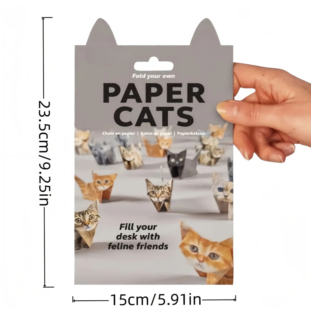 Paper Cats Origami Kit Cute Cat Paper Craft Set For Creative Home Decor 4