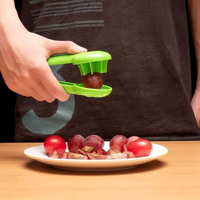 Safe Manual Fruit Slicer Berry And Grape Cutter Kid Friendly Kitchen Tool 3