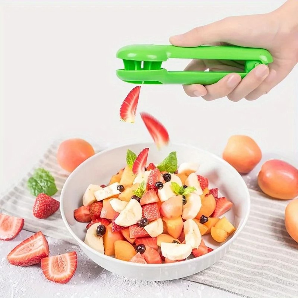 Safe Manual Fruit Slicer Berry And Grape Cutter Kid Friendly Kitchen Tool 5