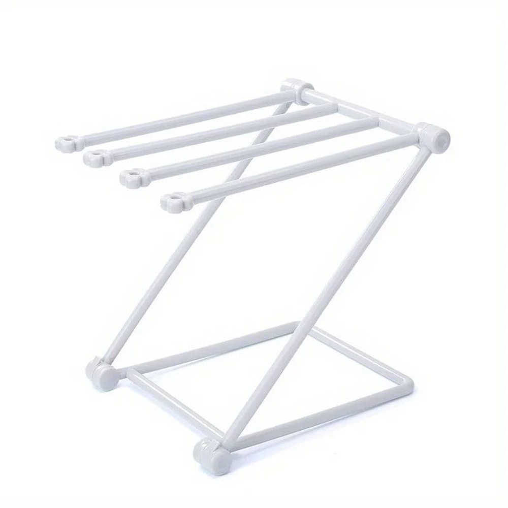 Foldable Kitchen Towel Rack Vertical Dish Cloth Drying Stand For Countertops 2