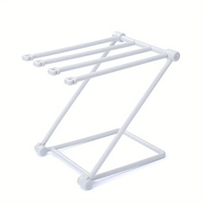 Foldable Kitchen Towel Rack Vertical Dish Cloth Drying Stand For Countertops 2