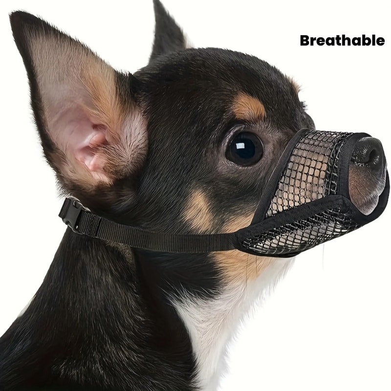 Breathable Mesh Dog Muzzle For Short Snout Small Dogs Anti Biting Design 6