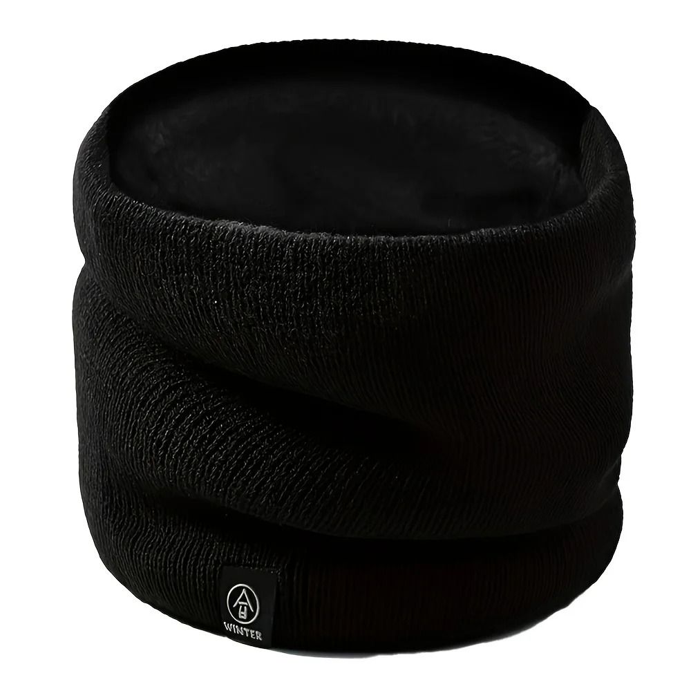 Winter Knit Neck Gaiter With Integrated Mask Thick Warm Scarf For Outdoor Sports 1