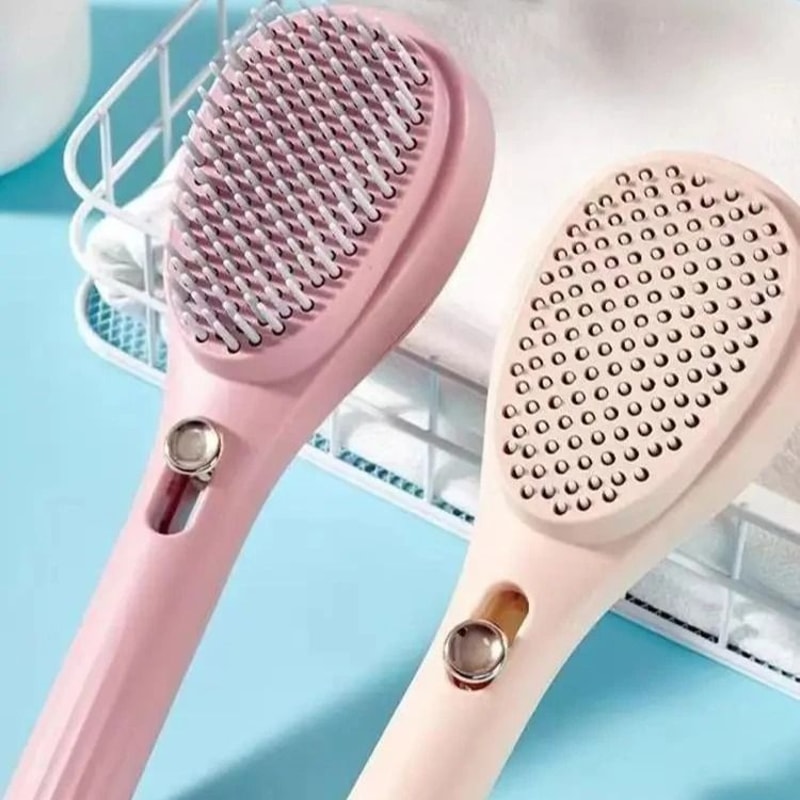 Self Cleaning Hairbrush With Scalp Massage Anti Static Retractable Hair Comb 0