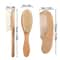 Baby Hair Brush And Comb Set Soft Wool Beech Wood Newborn Grooming Kit 3