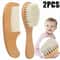 Baby Hair Brush And Comb Set Soft Wool Beech Wood Newborn Grooming Kit 0