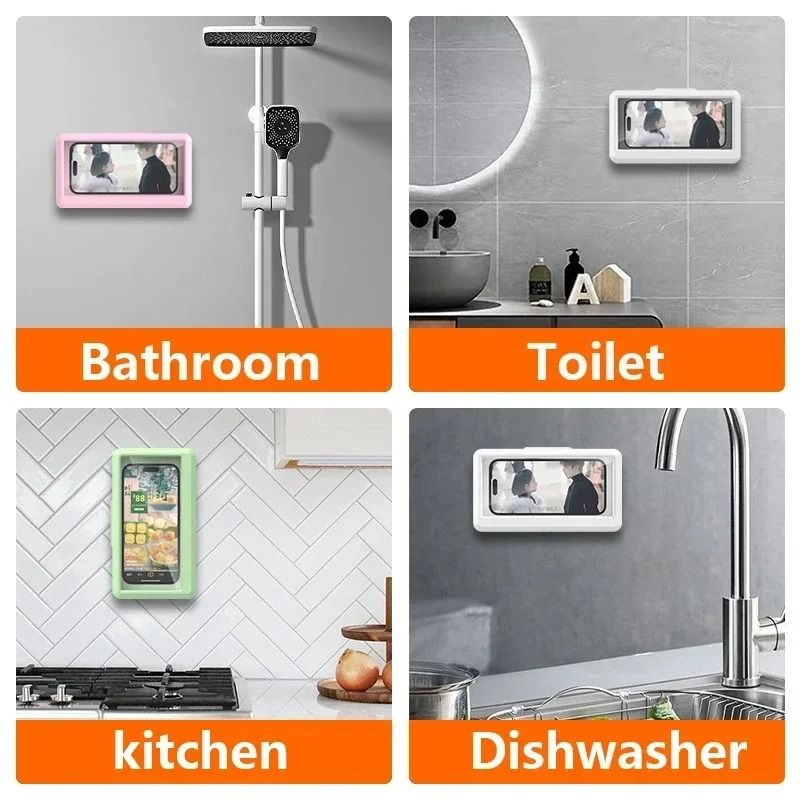 Waterproof Shower Phone Holder Anti Fog Touch Screen Bathroom Phone Case 4