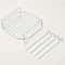 Air Fryer Grill Rack With Skewers Stainless Steel Square Cooking Accessory Set 3