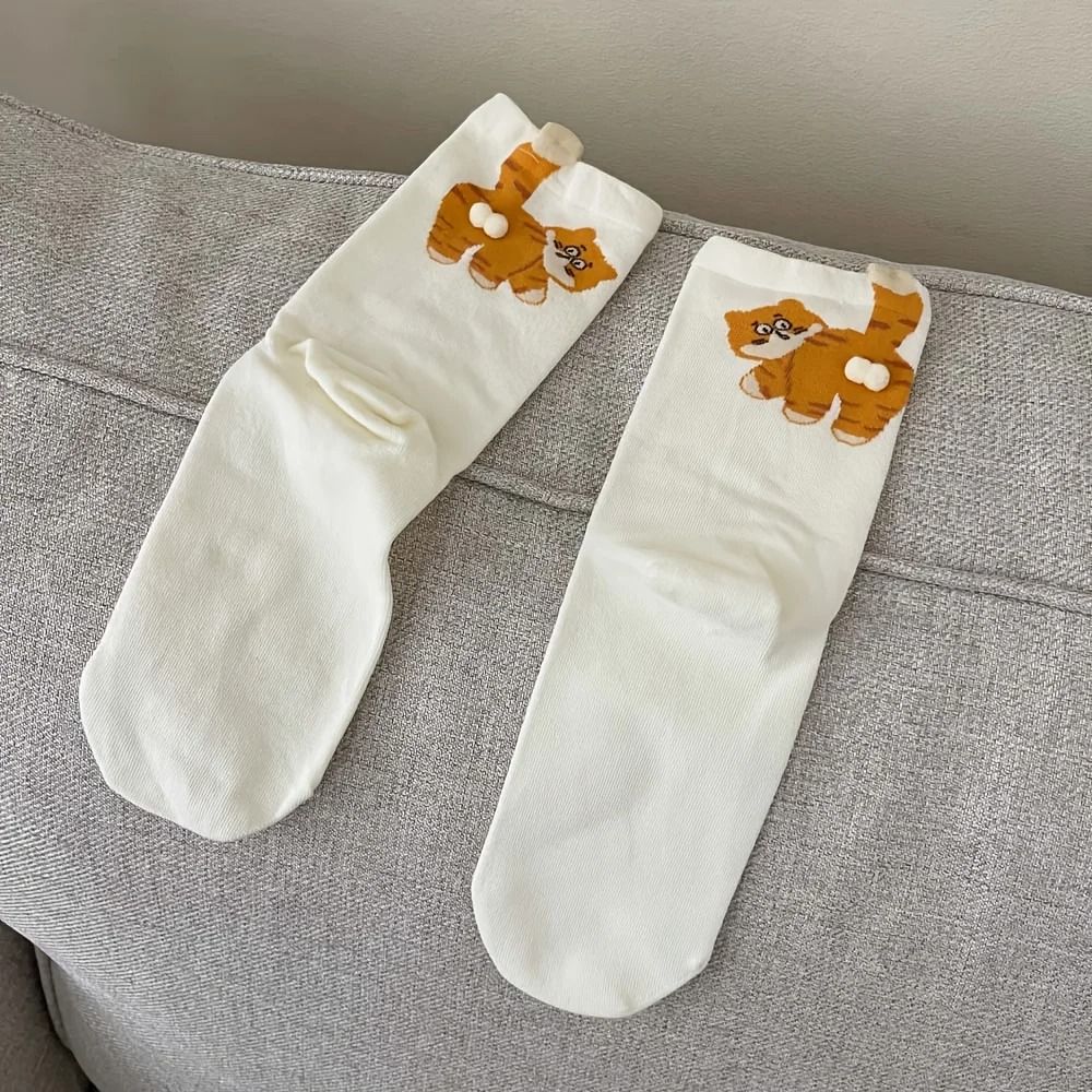 Cute Cat Face Socks Set Of 3 Soft Animal Novelty Socks For Everyday Wear 3