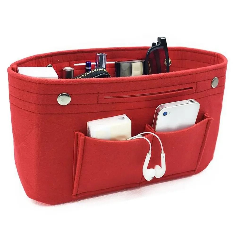 Felt Handbag Organizer Insert Travel Purse Liner With Multiple Pockets 3