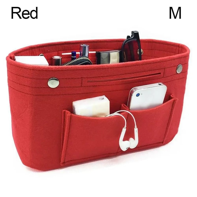 Felt Handbag Organizer Insert Travel Purse Liner With Multiple Pockets 2